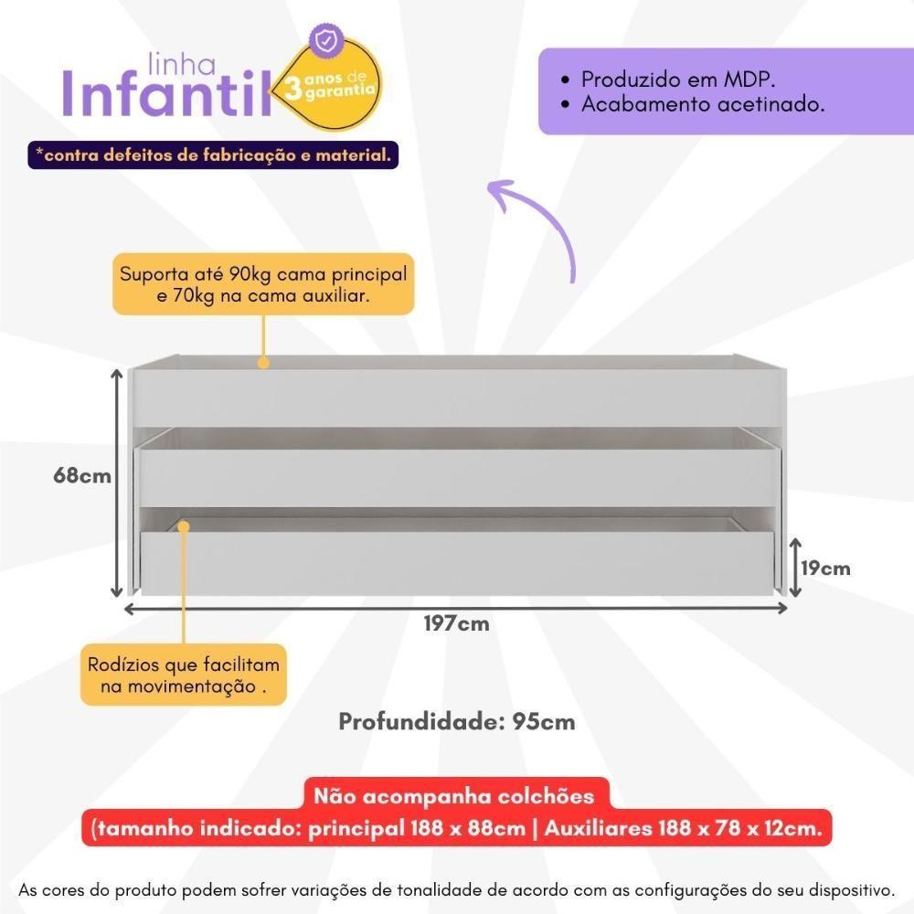 Tricama Para Colchão 88x188cm Marshmallow Multimóveis Bb0739 Branco Branco - 6