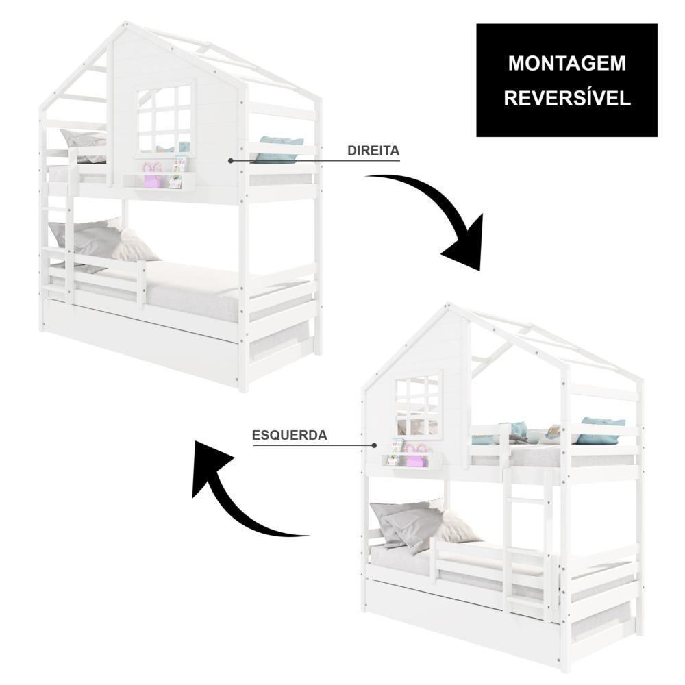 Treliche Casinha Com Janela E Grade De Proteção Madeira Maciça Branco Housin - 2