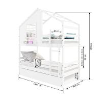 Treliche Casinha Com Janela E Grade De Proteção Madeira Maciça Branco Housin - 5