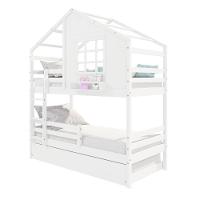 Treliche Casinha Com Janela E Grade De Proteção Madeira Maciça Branco Housin - 6