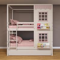 Treliche Casinha Reta Com 02 Janelas Madeira Maciça Branco/ Rosa Housin - 1