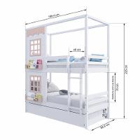 Treliche Casinha Reta Com 02 Janelas Madeira Maciça Branco/ Rosa Housin - 6