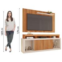 Rack Bancada Com Painel Ripado Para Tv Até 65 Polegadas 1,80m Panamá Buriti / Off White Caemmun - 2