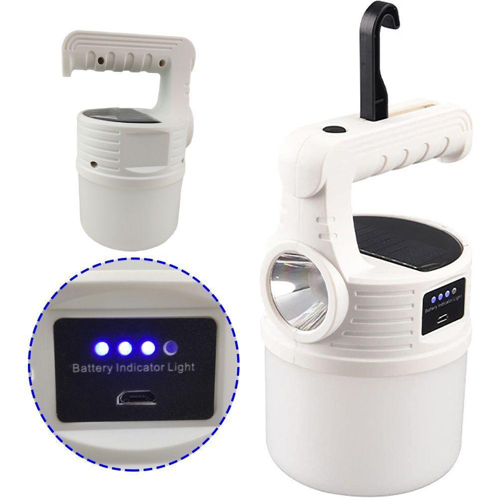 Luminaria Solar Lanterna 2 Em 1 Duplo Fonte De Luz Portatil - 1