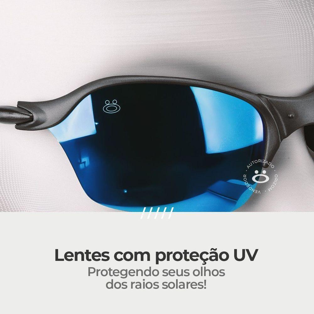 Oculos Sol Proteção Uv Masculino Metal Praia Lupa + Case Casual Presente Original Aste Metal - 8