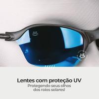 Oculos Sol Proteção Uv Masculino Metal Praia Lupa + Case Casual Presente Original Aste Metal - 8