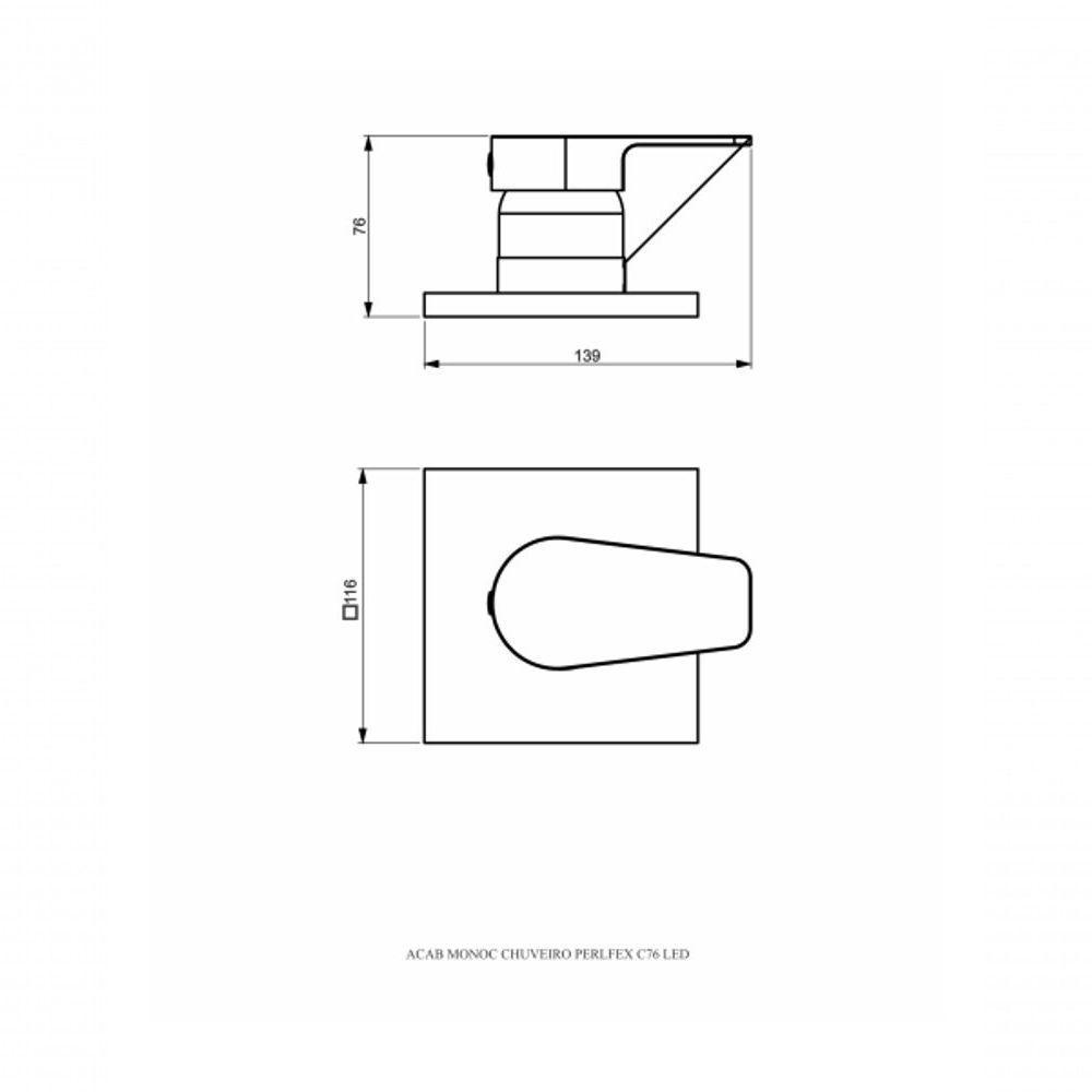 Acabamento Monocomando Para Chuveiro - Led - 2