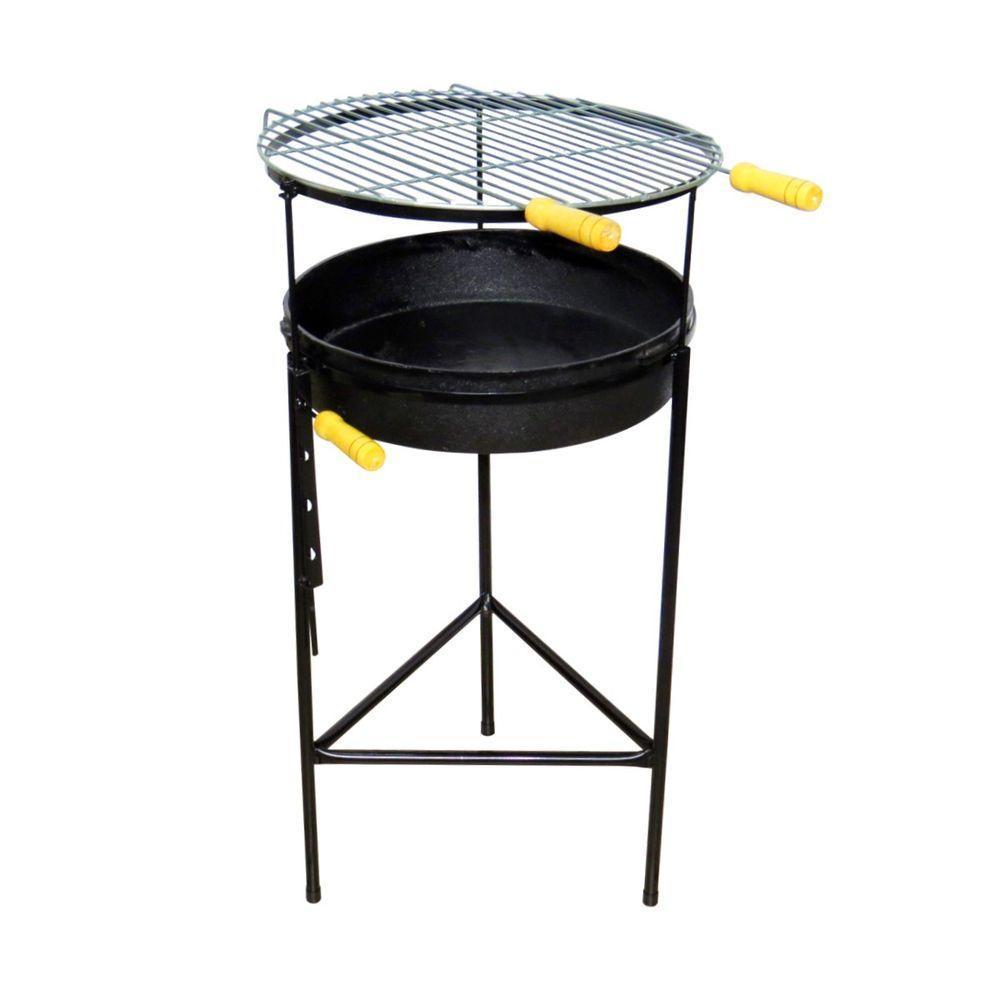 Churrasqueira Redonda Com Grelha E Suporte Fixo 66X42X42Cm - 1
