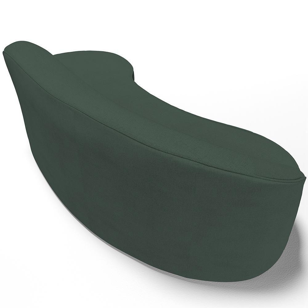 Sofá 3 Lugares Curvo Sala De Estar Living Firenze Direito D02 Linho Verde Musgo 210 Cm C-117 - Lyam - 6