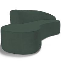 Sofá 3 Lugares Curvo Sala De Estar Living Firenze Direito D02 Linho Verde Musgo 210 Cm C-117 - Lyam - 3