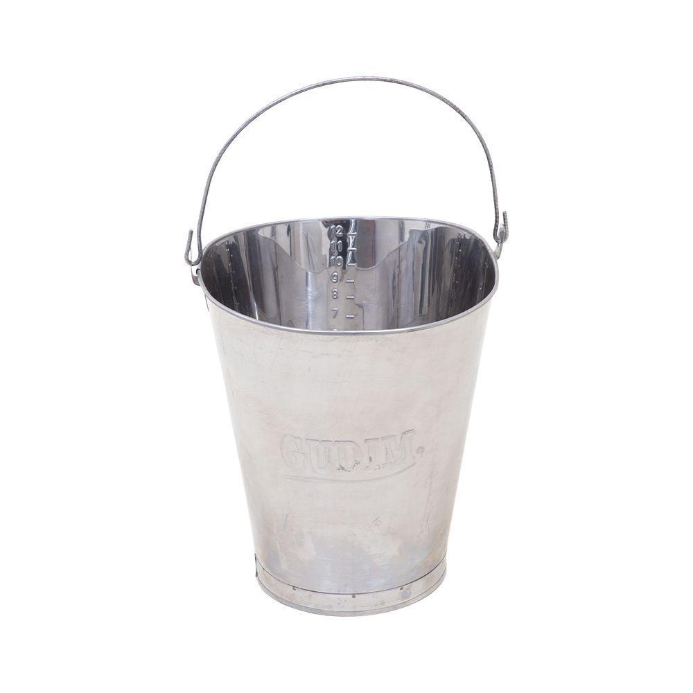 Balde Ordenha Tirar Leite 12 Litros Aço Inox Graduado Durável - Gudim - 4