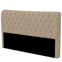 Cabeceira Casal Estofada Para Cama Box Glass Veludo Cor Bege Médio - 3