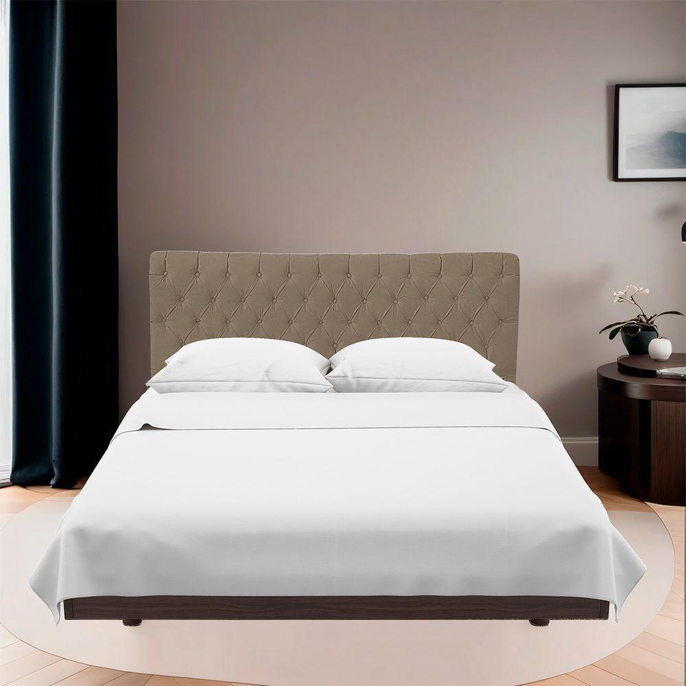 Cabeceira Casal Estofada Para Cama Box Glass Veludo Capuccino - 6