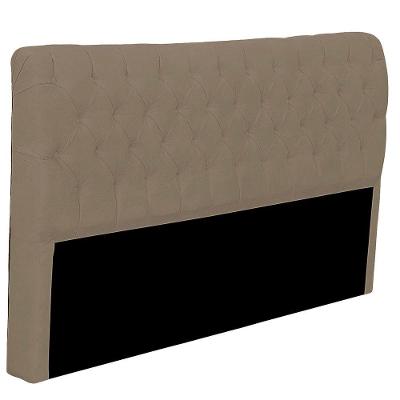 Cabeceira Casal Estofada Para Cama Box Glass Veludo Capuccino