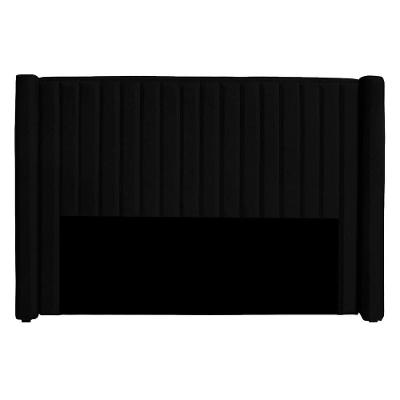 Cabeceira Casal Estofada Para Cama Box Alicia Veludo Cor Preto