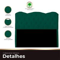 Cabeceira Casal Estofada Para Cama Box Verona Veludo Cor Verde Esmeralda - 2