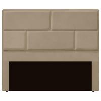 Cabeceira Casal Estofada Para Cama Box Jade Veludo Bege Escuro - 1