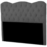 Cabeceira Casal Estofada Para Cama Box Verona Veludo Cinza Escuro