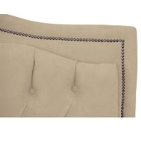 Cabeceira Casal Estofada Para Cama Box Maitê Veludo Cor Bege - 5