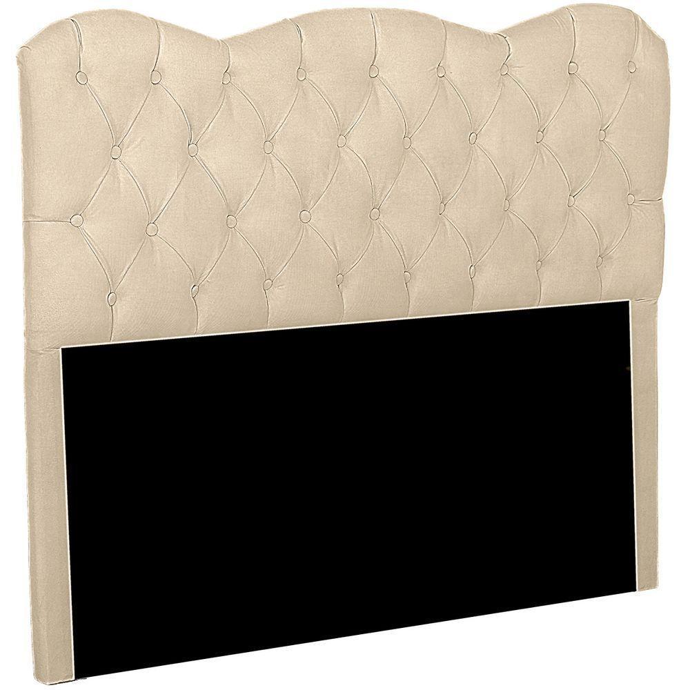 Cabeceira Casal Estofada Para Cama Box Verona Veludo Bege - 8