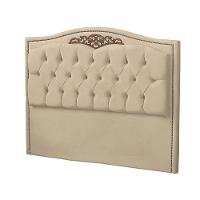 Cabeceira Casal Estofada Para Cama Box Maitê Veludo Bege - 1