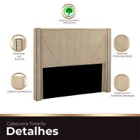 Cabeceira Casal Estofada Para Cama Box Toronto Veludo Bege - 3