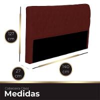 Cabeceira Casal Estofada Para Cama Box Glass Veludo Cor Marsala - 2