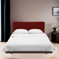Cabeceira Casal Estofada Para Cama Box Glass Veludo Cor Marsala - 6