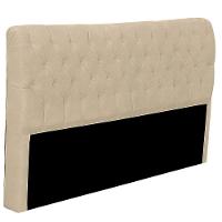 Cabeceira Casal Estofada Para Cama Box Glass Veludo Cor Bege - 7