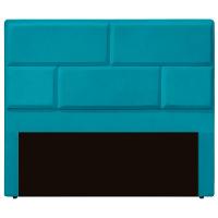 Cabeceira Casal Estofada Para Cama Box Jade Veludo Cor Azul Claro - 1
