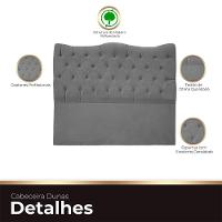 Cabeceira Casal King Size Estofada Para Cama Box Dunas Veludo Cinza - 3
