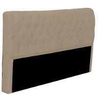 Cabeceira Casal King Size Estofada Para Cama Box Glass Veludo Bege Escuro - 1