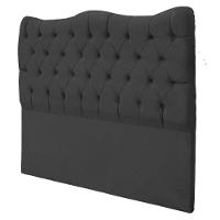 Cabeceira Casal King Size Estofada Para Cama Box Dunas Veludo Cinza Escuro - 5