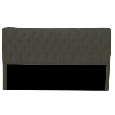 Cabeceira Casal Queen Estofada Para Cama Box Glass Veludo Cor Tabaco