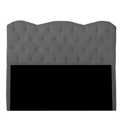 Cabeceira Casal King Size Estofada Para Cama Box Verona Veludo Cor Cinza Chumbo