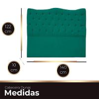 Cabeceira Casal Para Cama Box Estofada Dunas Veludo Cor Verde Esmeralda