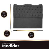 Cabeceira Casal Para Cama Box Estofada Dunas Veludo Cor Preto
