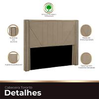 Cabeceira Casal King Size Estofada Para Cama Box Toronto Veludo Bege Escuro - 3