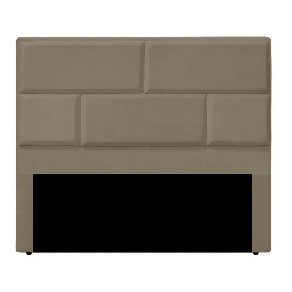 Cabeceira Casal King Size Estofada Para Cama Box Jade Veludo Capuccino. - 1