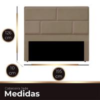 Cabeceira Casal King Size Estofada Para Cama Box Jade Veludo Capuccino.