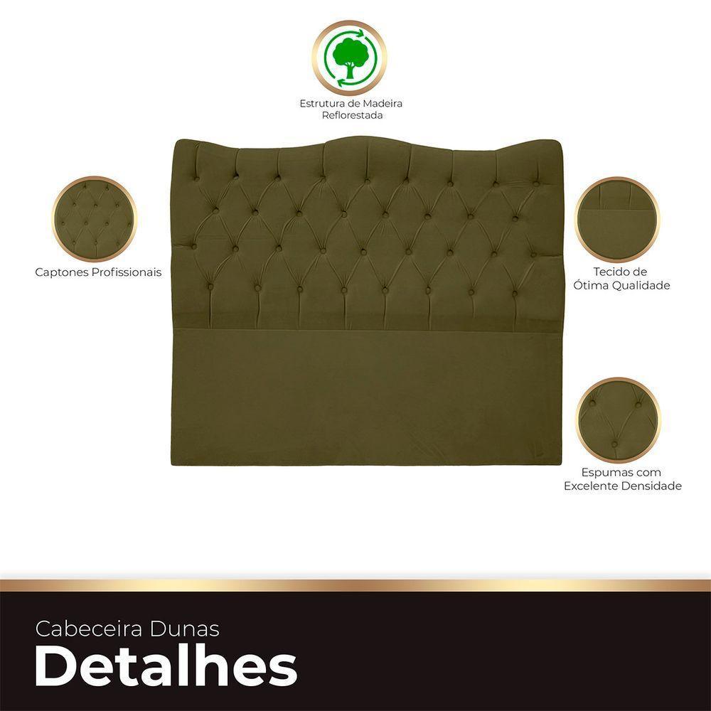 Cabeceira Casal Para Cama Box Estofada Dunas Veludo Cor Chocolate - 3