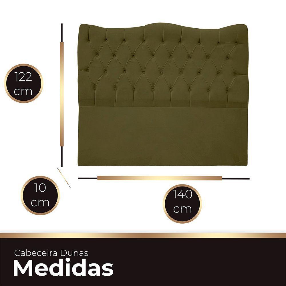 Cabeceira Casal Para Cama Box Estofada Dunas Veludo Cor Chocolate - 4