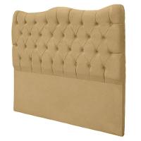 Cabeceira Casal Para Cama Box Estofada Dunas Veludo Cor Bege - 5