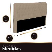 Cabeceira Casal Queen Estofada Para Cama Box Glass Veludo Bege Escuro - 2