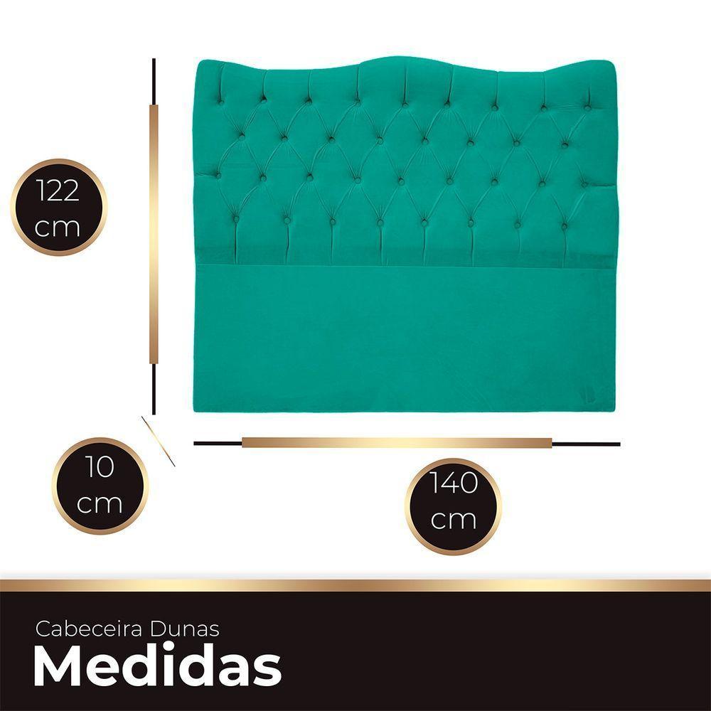 Cabeceira Casal Para Cama Box Estofada Dunas Veludo Cor Azul Claro - 4