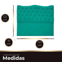 Cabeceira Casal Para Cama Box Estofada Dunas Veludo Cor Azul Claro