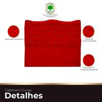 Cabeceira Casal Para Cama Box Estofada Dunas Veludo Cor Vermelho - 3