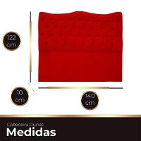 Cabeceira Casal Para Cama Box Estofada Dunas Veludo Cor Vermelho