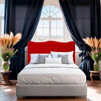 Cabeceira Casal Para Cama Box Estofada Dunas Veludo Cor Vermelho - 6