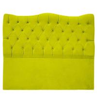 Cabeceira Casal Para Cama Box Estofada Dunas Veludo Cor Amarelo - 1